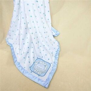 Carter's White and Blue Polka Dot baby Blanket
